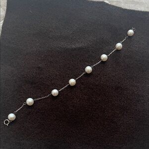 Elegant Pearl and Sterling Silver Bracelet